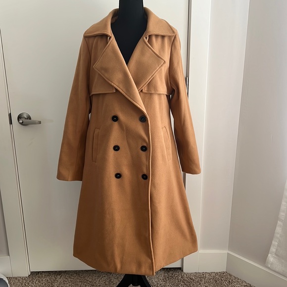 Shein Camel “wool” coat trench style - Picture 1 of 6